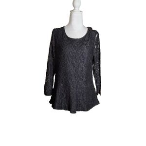 Rafaella Charcoal Lace Women's Blouse